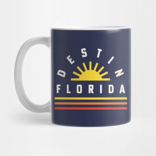 Destin Florida Beach Gulf of Mexico Retro Vintage Sunset Mug